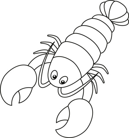 Cartoon Lobster Coloring Page